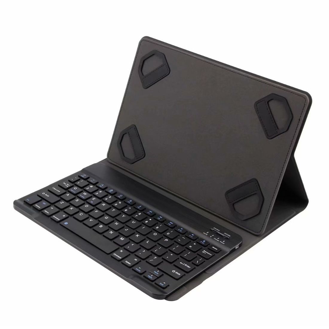 TH10-C For Android & Apple & Windows System 9.7-10 Inch Universal Detachable Bluetooth Keyboard Protective Case With Stand(Black)