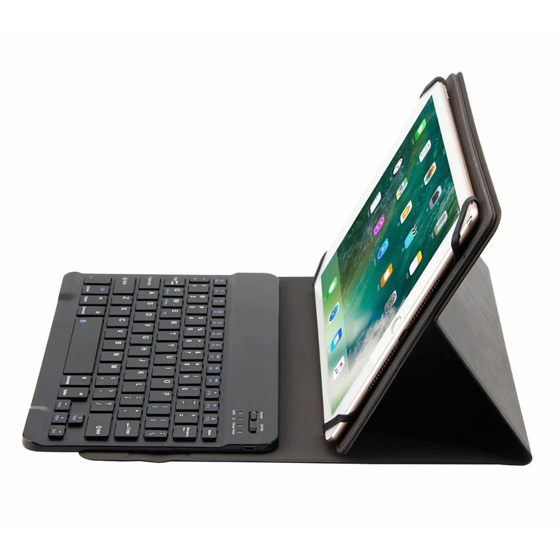 TH10-C For Android & Apple & Windows System 9.7-10 Inch Universal Detachable Bluetooth Keyboard Protective Case With Stand(Black)