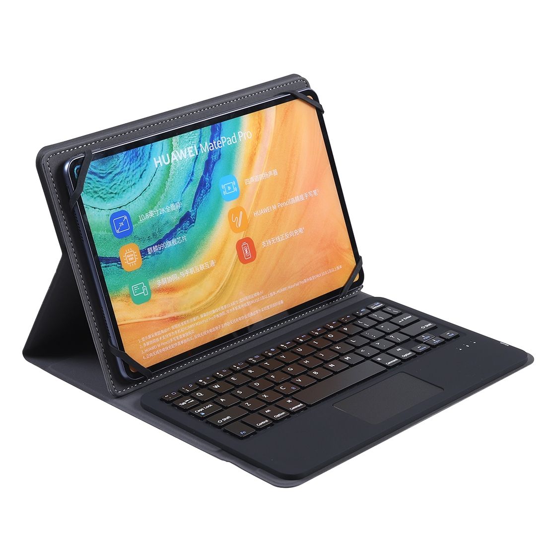 TH10-D For Android & Apple & Windows System 9-10 Inch Universal Detachable Touch Bluetooth Keyboard Protective Case With Stand(Black)