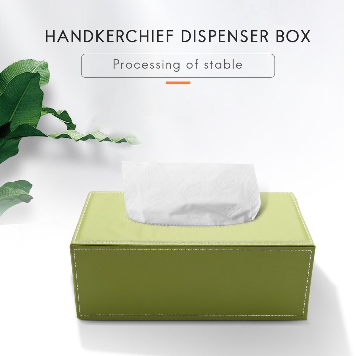PU Leather Cosmetic Bag Case Handkerchief, 25x14x9.5cm Gree