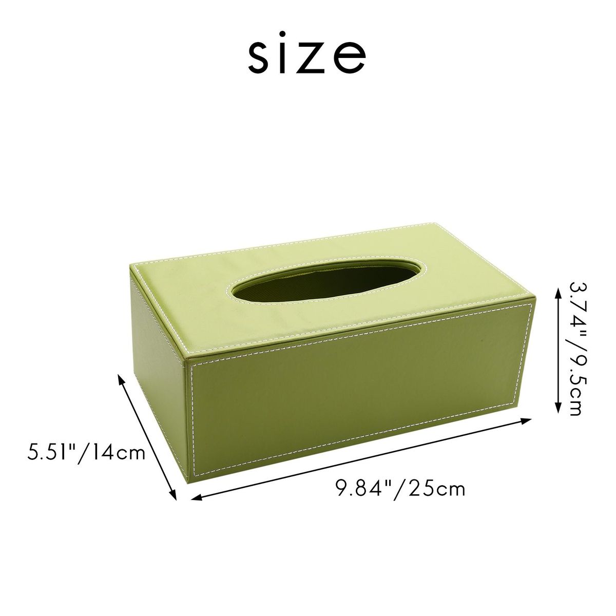 PU Leather Cosmetic Bag Case Handkerchief, 25x14x9.5cm Gree