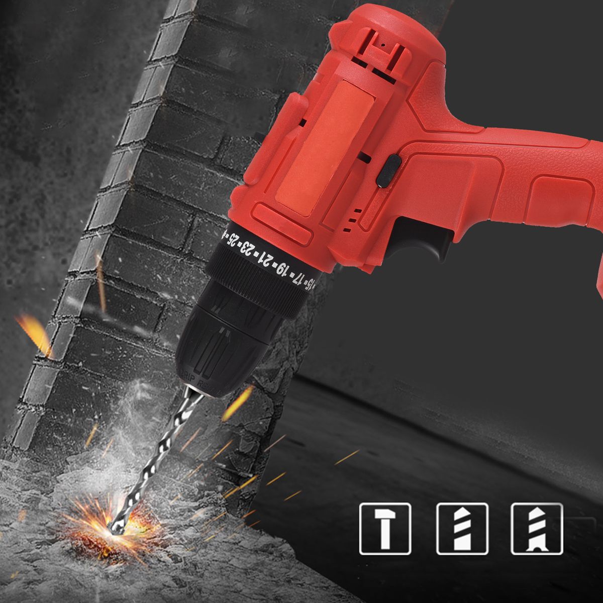 Electric Drill 3/8 Inch Chuck Handheld Power Drill Screwdriver