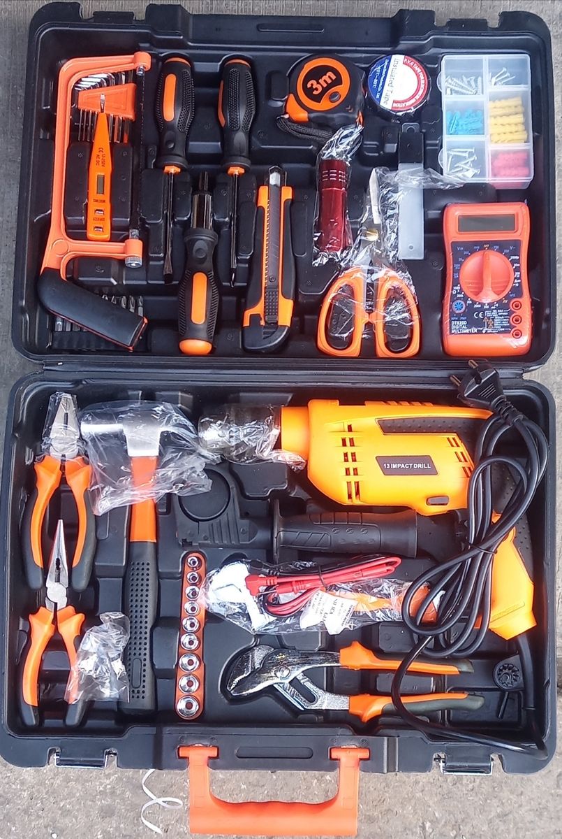 Tools Box Mechanical SET WITH DRILL Domestic Portable Repairings Power Tools Kit