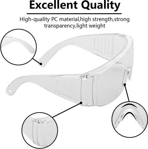 UD 30 CLEAR SAFETY OVER SPECTACLES / GOGGLES - ANTI SCRATCH/99% UV PROTECTION