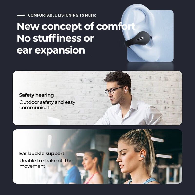 Bone Conduction Wireless Bluetooth 5.3 Waterproof Headset
