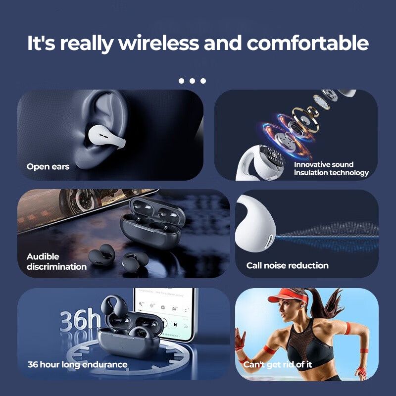 Bone Conduction Wireless Bluetooth 5.3 Waterproof Headset
