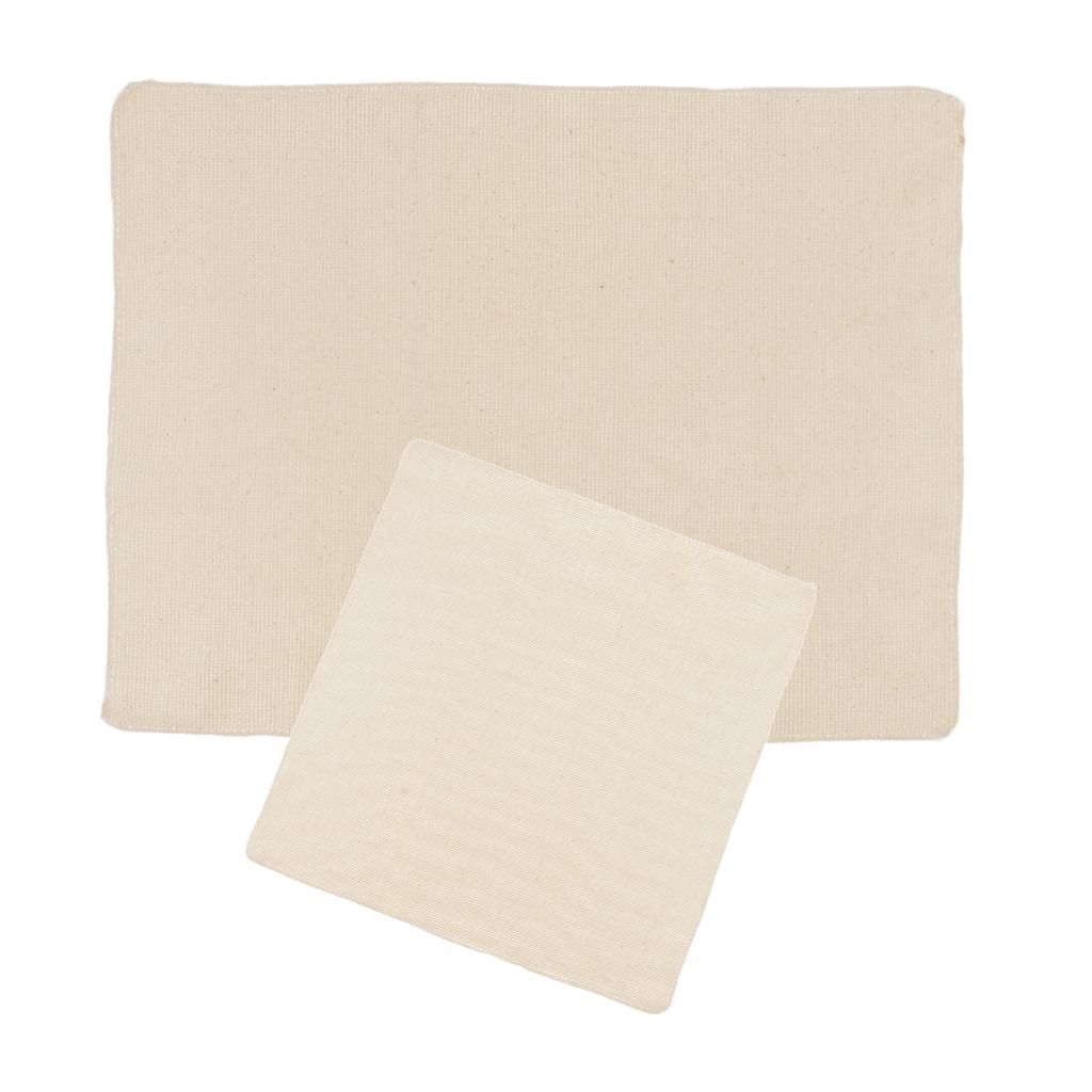 2pcs Beige Cotton Rug Cross Stitch Cloth Embroidery Cloth Sewing