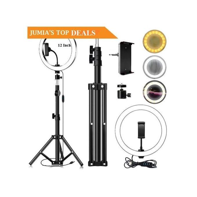 12 Inch Ring Light + 210CM Tripod Stand