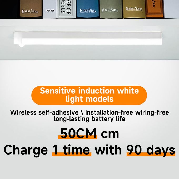 50CM LED Light Cabinet Light Rechargeable Motion Detector USB Night Light-White