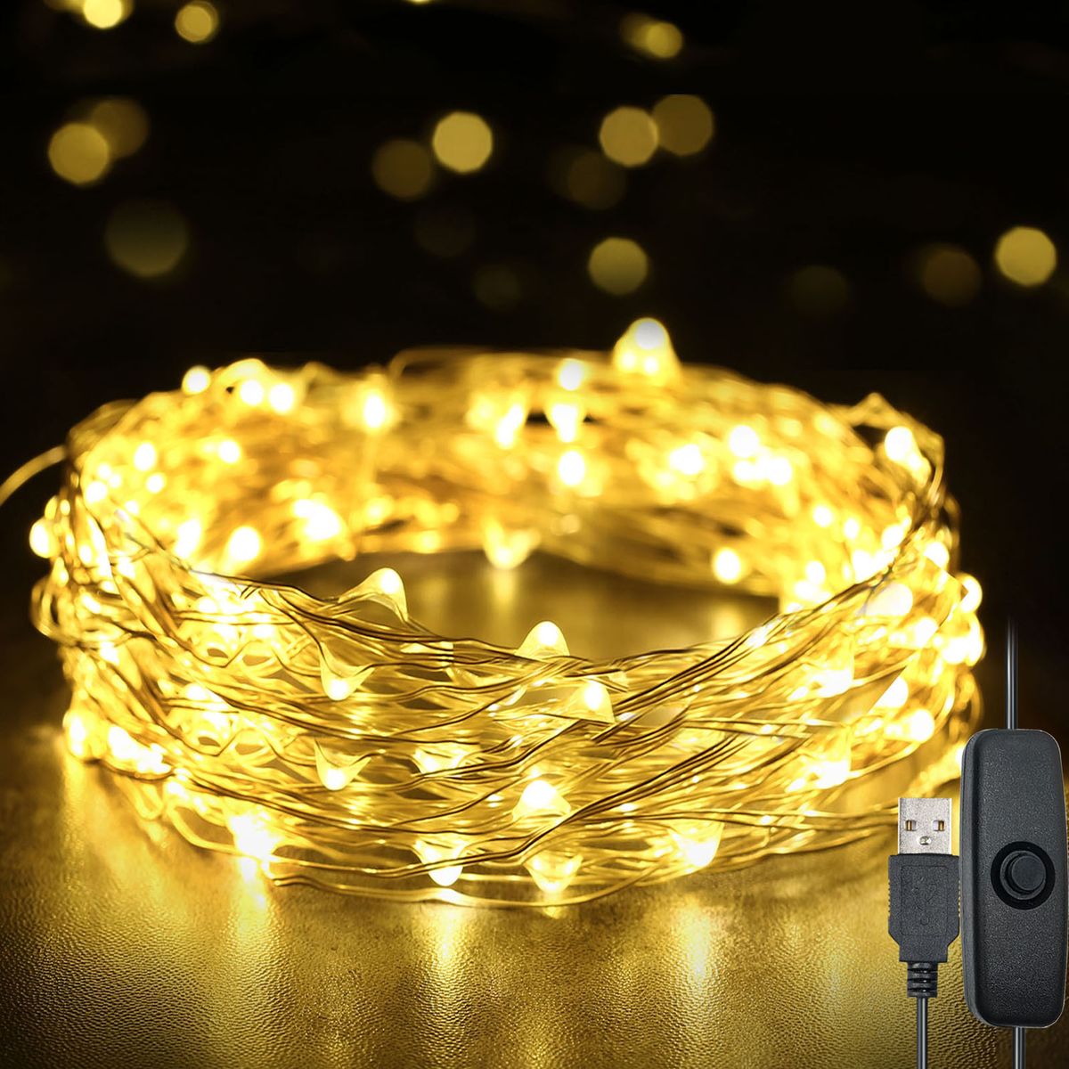 Fairy Lights 12m 120 LEDs String Lights USB IP65 Waterproof