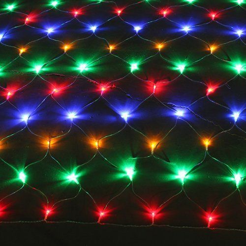 120L Multi-Action Multicolour Christmas Curtain Net Light