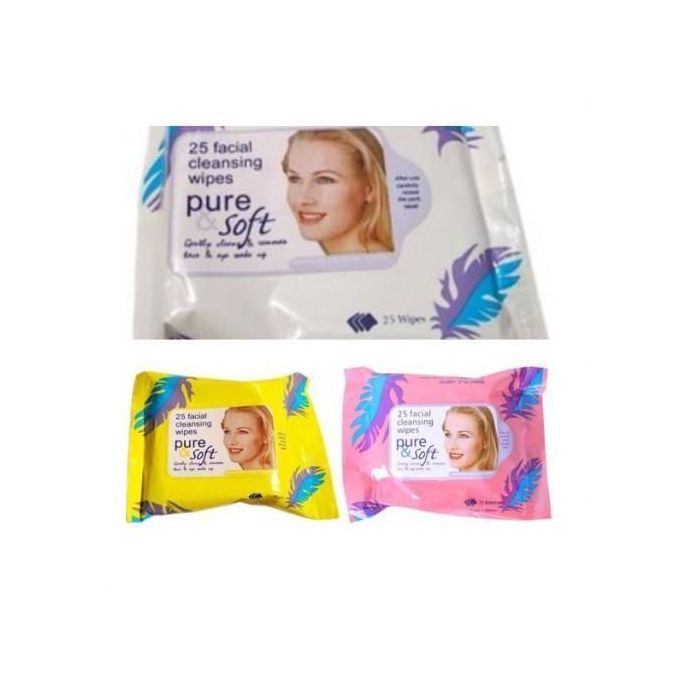 Pure & Soft Facial Wipes For Face & Makeup Remover (3 Packs)