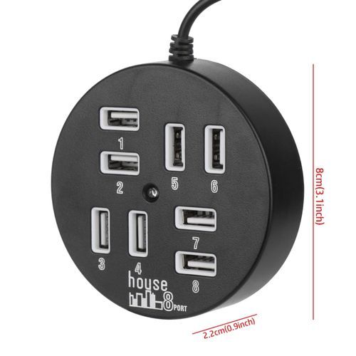 USB HUB 8Ports USB Hub USB Adjustable Adapter