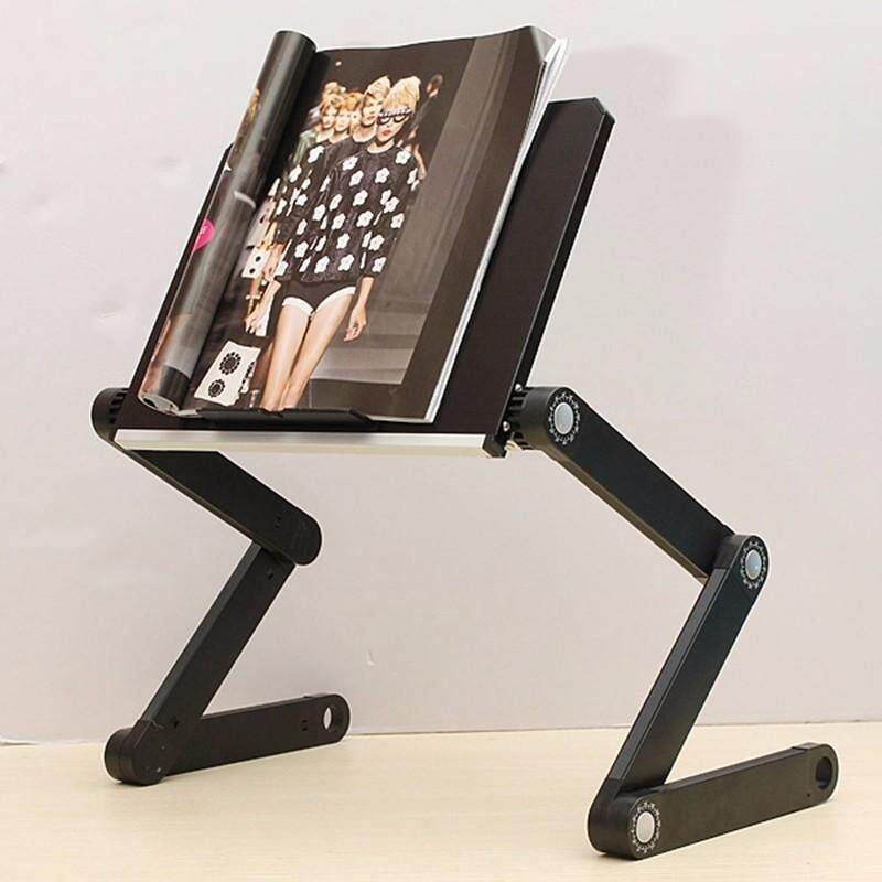 Portable 360°Adjustable Folding Laptop Notebook Table Stand Desk Bed Sofa Tray Pad Cooler Fan Red (red)