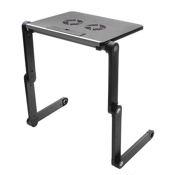 Portable 360°Adjustable Folding Laptop Notebook Table Stand Desk Bed Sofa Tray Pad Cooler Fan Red (red)