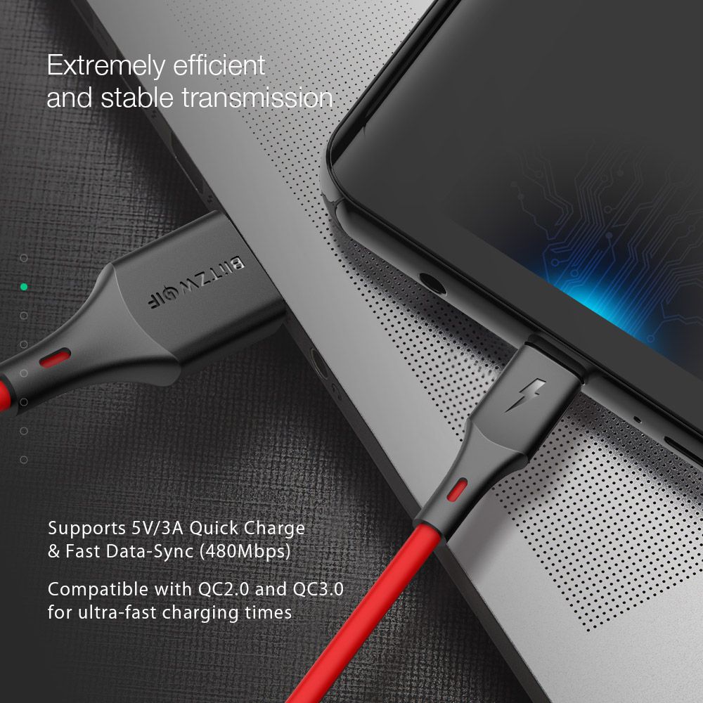 BlitzWolf? BW-TC15 3A USB Type-C Charging Data Cable 5.9ft/1