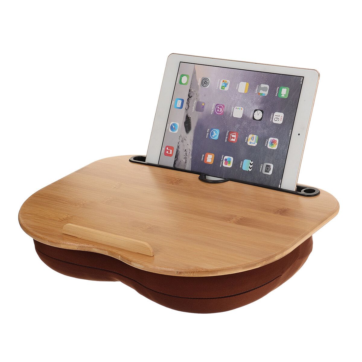 Home Knee Laptop Tray Stand Portable Office Outdoor Computer Cup Desk Cushion 38X28cm