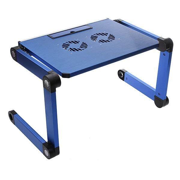 Portable 360°Adjustable Foldable Laptop Notebook Desk Table Stand Bed Tray 2 Fan