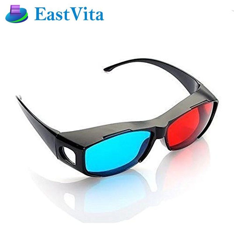 Red Blue 3D Glasses Anaglyph Framed 3D Vision Glasses For Game Stereo Movie Dimensional Glasses Plastic Glasses