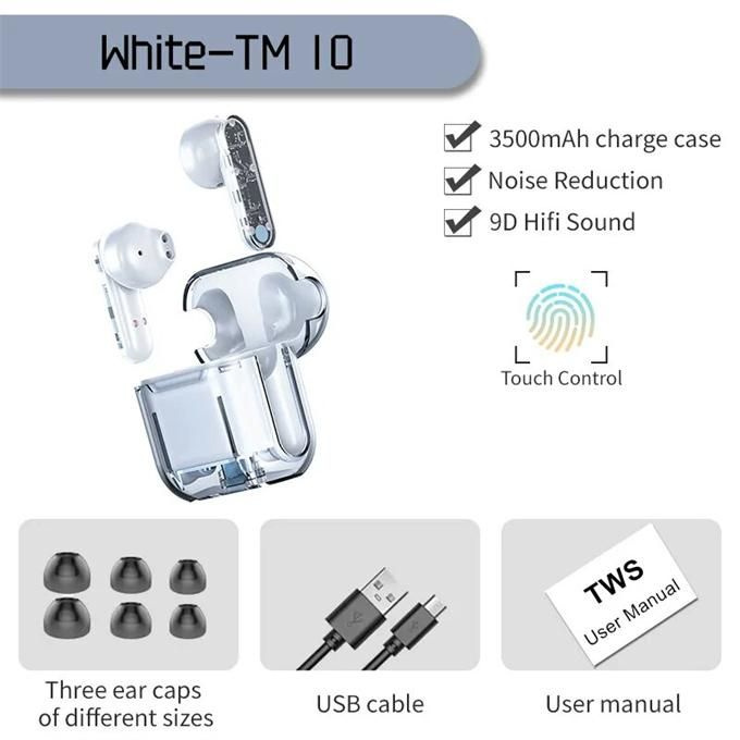 Wireless Noise Canceling Headphones 3D Stereo Music In-Ear Earbuds