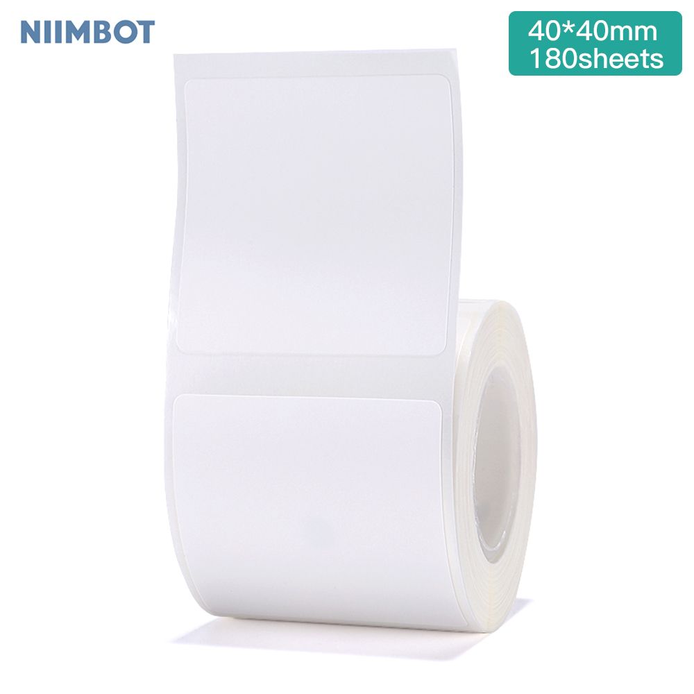 40*40mm 180sheets White Blank Thermal Printing Paper Roll For Niimbot B3S/B11/B21 Label Printer