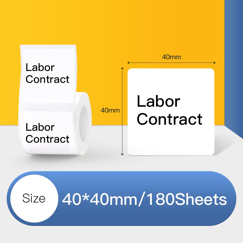 40*40mm 180sheets White Blank Thermal Printing Paper Roll For Niimbot B3S/B11/B21 Label Printer