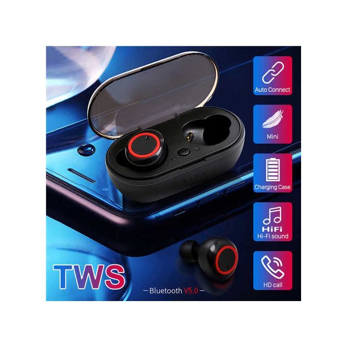 Earbuds Bluetooth-Compatible Wireless Earphones Waterproof Sport Headset Noise Canceling With Microphones Gamin
