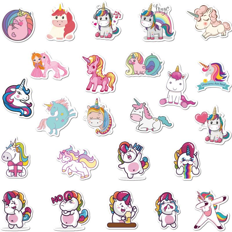 50pcs Cute Unicorn Computer Stickers Cartoon Anima