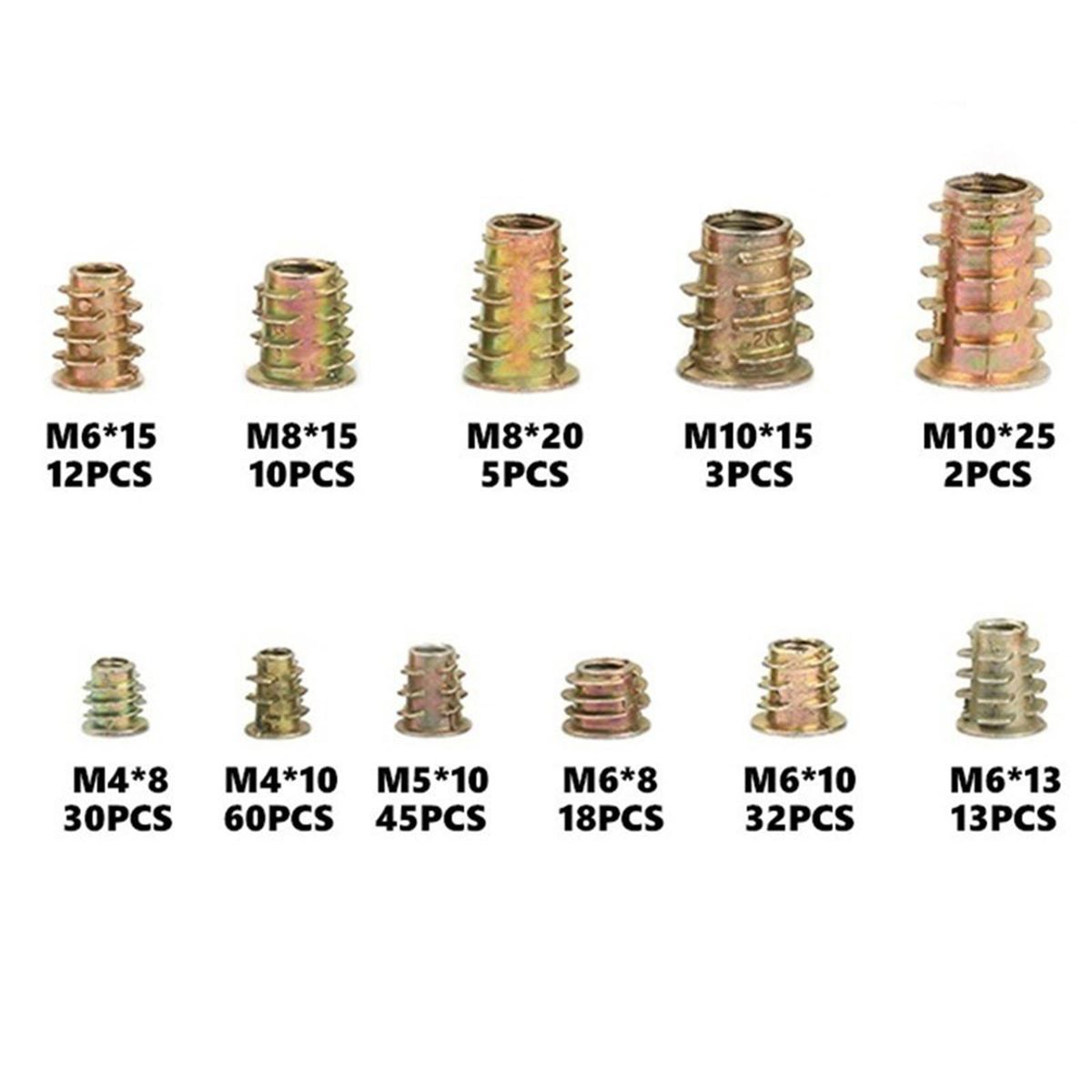 230Pcs Furniture Inserts Nuts  Socket Screw In Nuts Set M4 M5 M6 M8