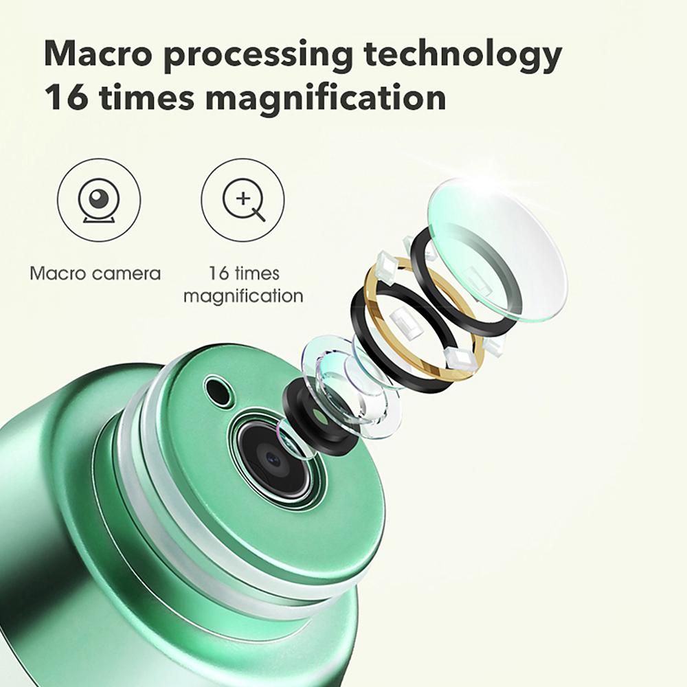 Pinjing Blackhead Remover Pore Vacuum with 0.3MP Macro Camera/HD APP Display/2 Suction Probes/3 Modes Electric Blackhead Vacuum Extractor Clean Tool Microdermabrasion Pimple Extractor Facial Skin Care Beauty Tool