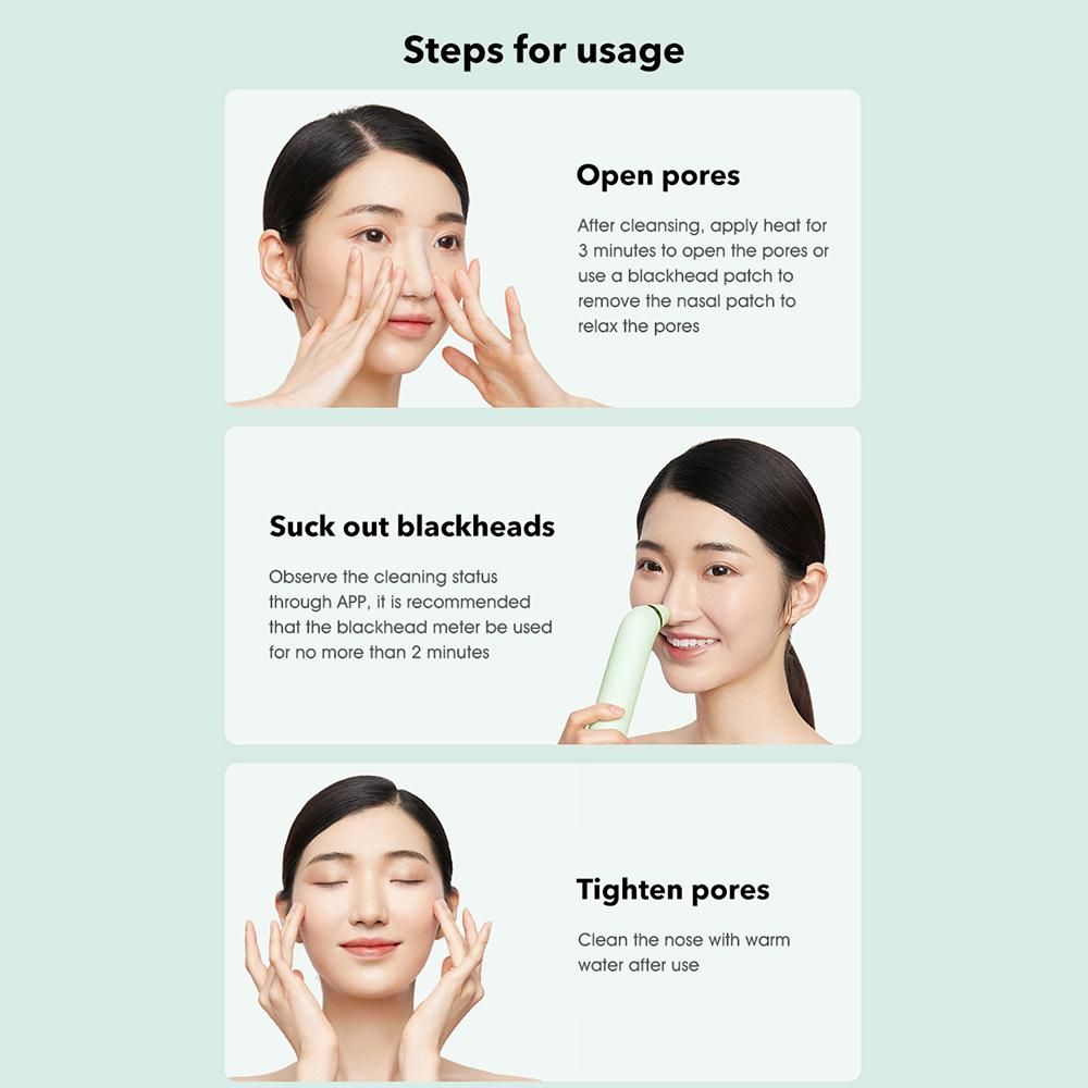 Pinjing Blackhead Remover Pore Vacuum with 0.3MP Macro Camera/HD APP Display/2 Suction Probes/3 Modes Electric Blackhead Vacuum Extractor Clean Tool Microdermabrasion Pimple Extractor Facial Skin Care Beauty Tool