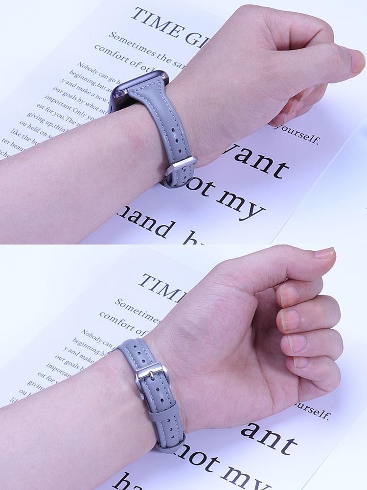 Slim leather strap for Apple Watch band 40mm series 7 8 41/45mm Correa 42mm wrist bracelet iWatch se 6 5 4 3 38 44mm ultra 49mm