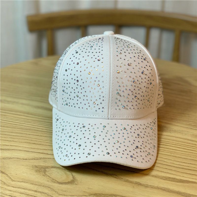 (As The Picture Shows)2022 New High Quality Full Print Rhinestone Baseball Cap Women's Summer Solid
