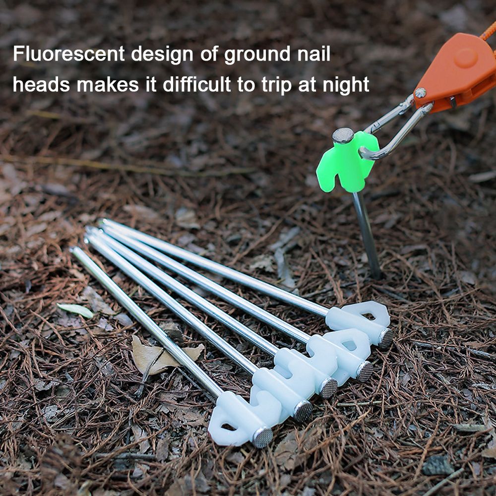 Luminous Tent Spiral Ground Nail Practical High Strength