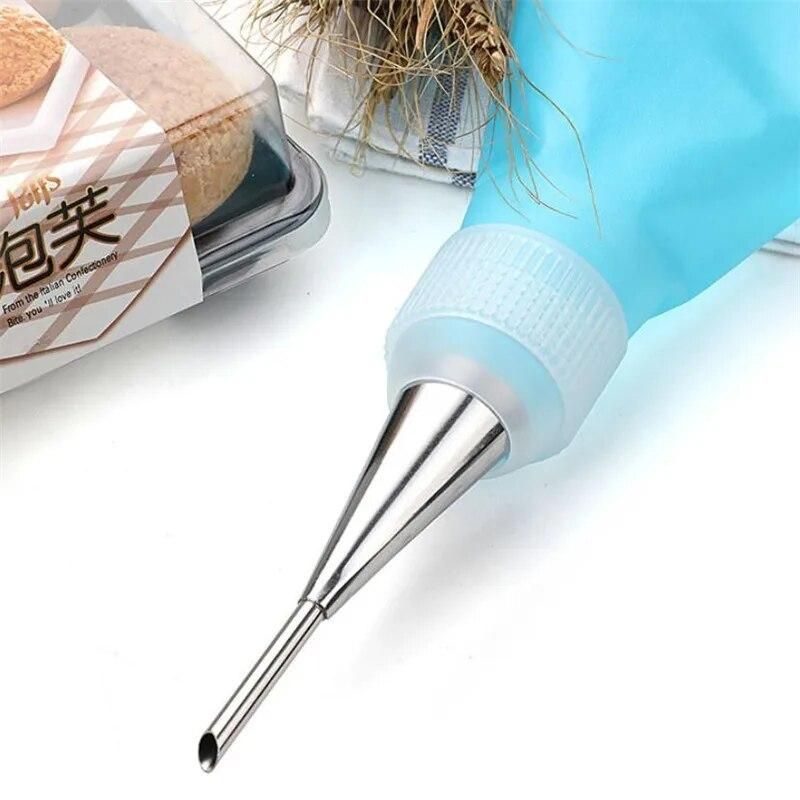 2pcs Puff Nozzle Tip Confectionery Stainless Steel Cake Cupcake Injection Tool Icing Piping set Syringe Pastry Filling Tubes