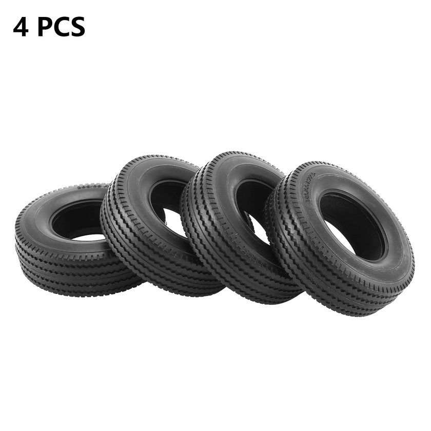 4P S Rubber Tyres Wheel Tires With Sponge For 1:14 Tamiya Tra Tor R  Tru Ks-bla K-Twist-shaped