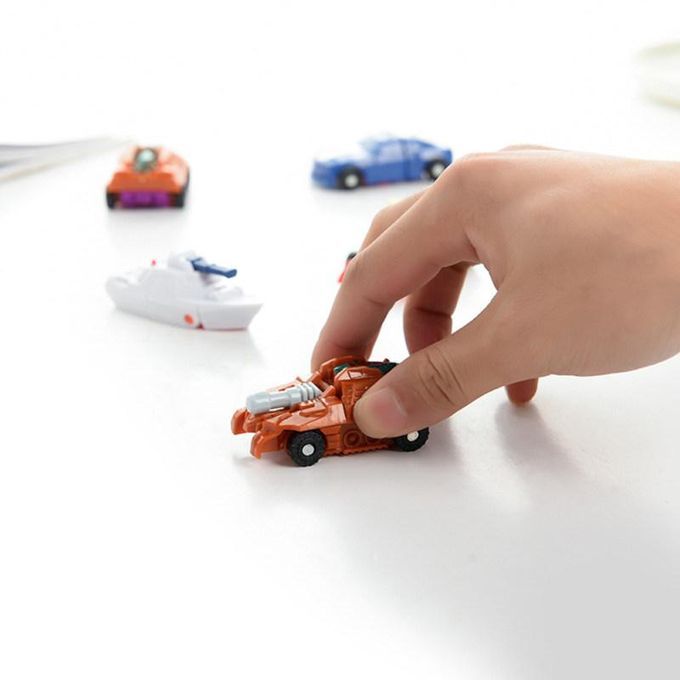 10Pcs Mini Transformation Inertial Car Robot-Random Style