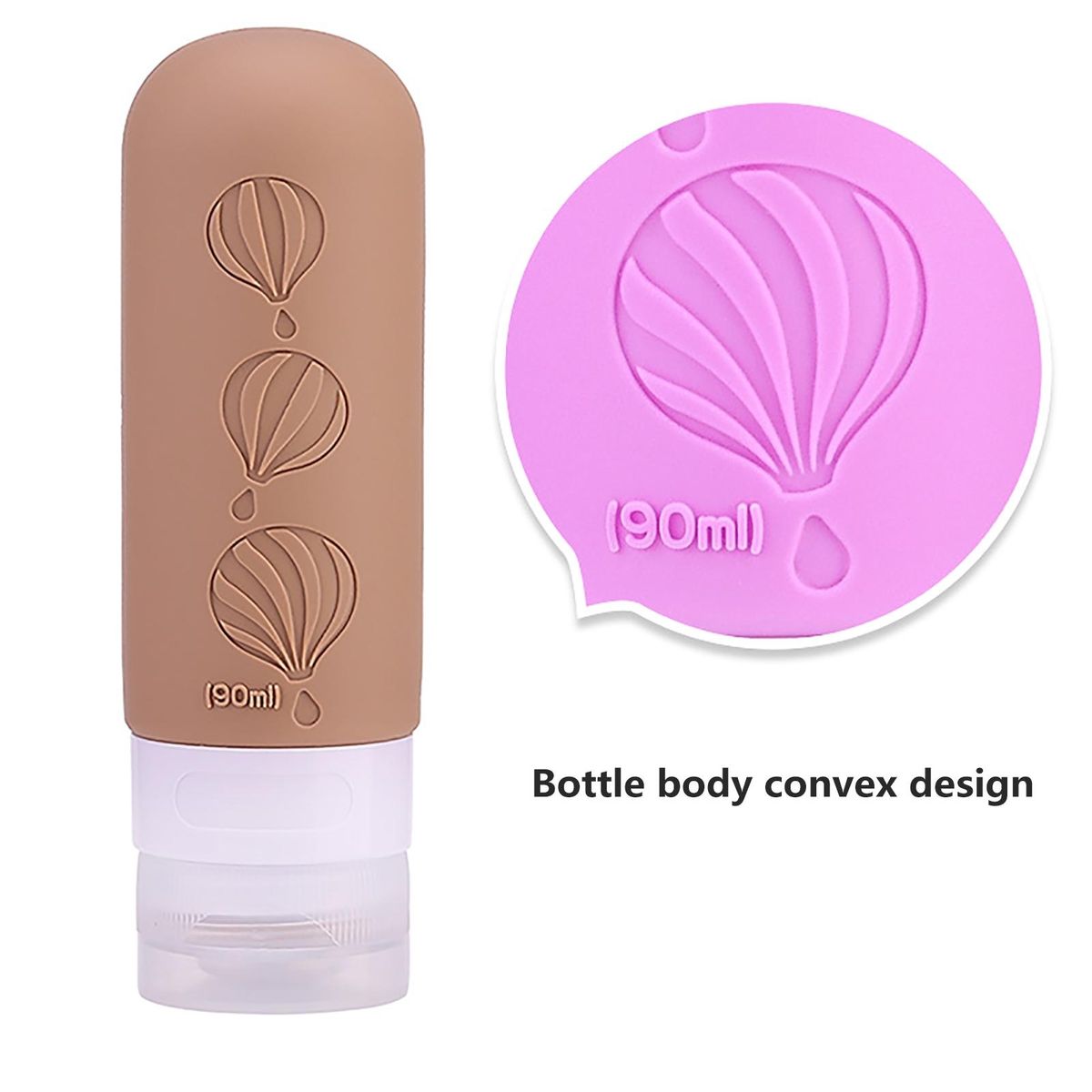Drip-free Valve Travel Bottle Leak-proof 90ml Silicone for Travel Dark Khaki