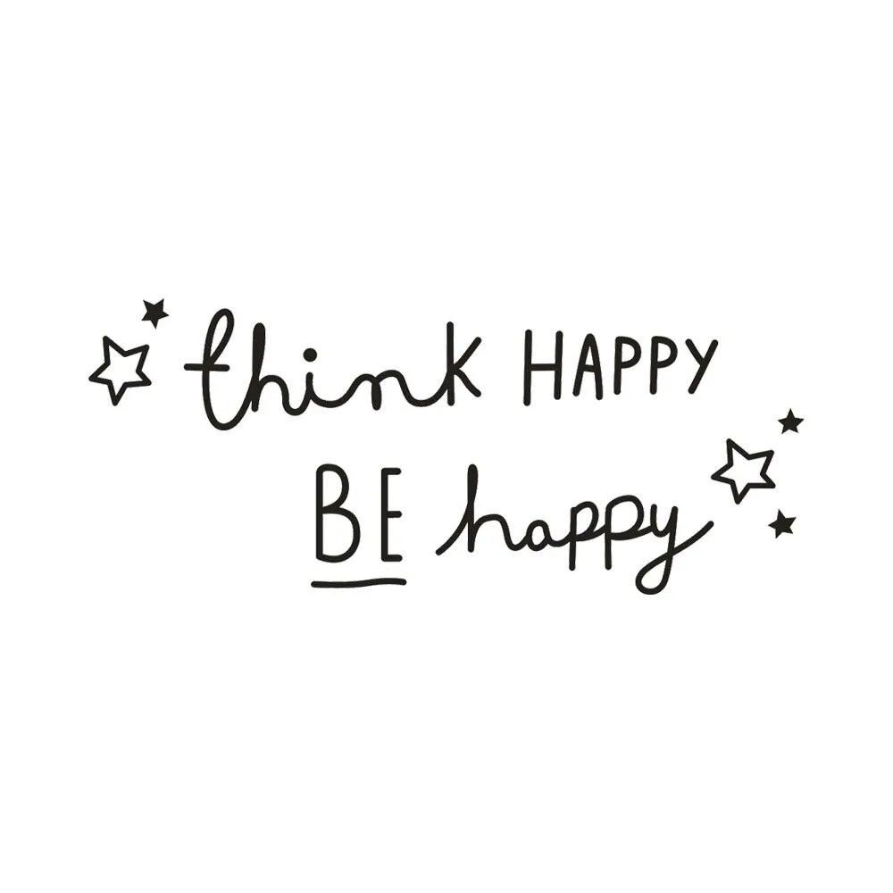 Think Happy Be Happy Quotes Wall Sticker Home Decor Living Room Bedroom Room Decal Wall Mural Muraux Stickers On The Wall 18Oct