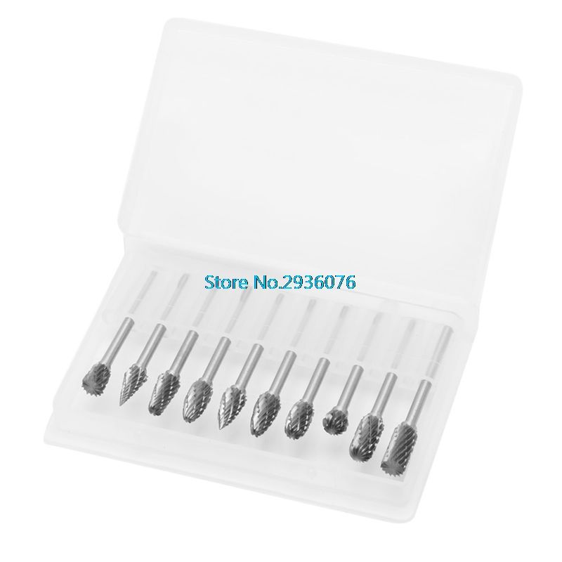10Pcs Lot 1 8" 6mm Tungsten Carbide Cutter Rotary Burr Set