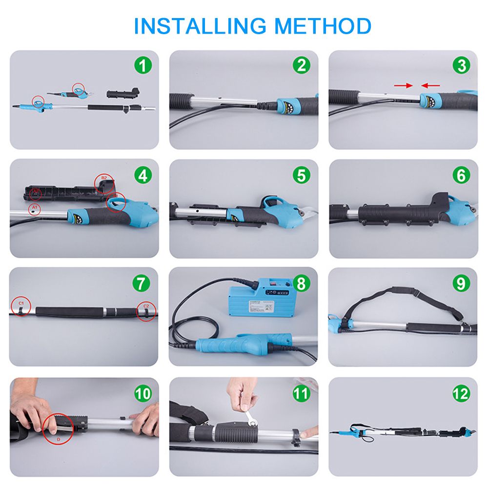 High-carbon Steel Foldable Telescopic Pole Electric Pruning