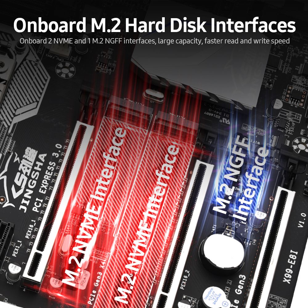 Jingsha X99-E8I Gaming Motherboard With 8 DDR4 Memory Slots