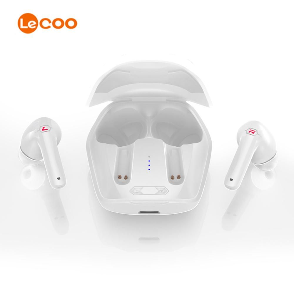 Lecoo C4 True Wireless BT Headphones Semi-in-ear Sports Gaming Earbuds HiFi Sound Quality Comfortable Wearing Low Delay White