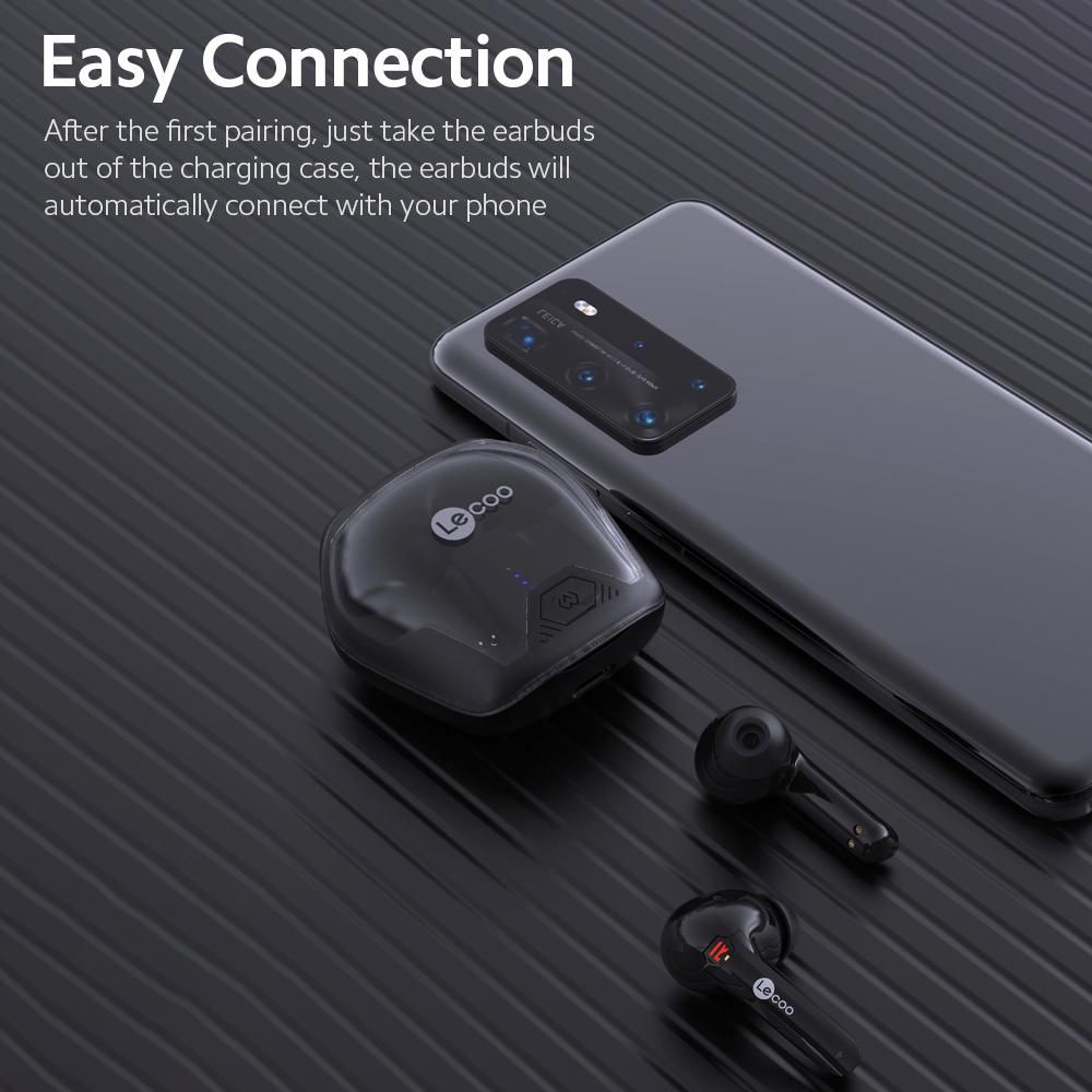 Lecoo C4 True Wireless BT Headphones Semi-in-ear Sports Gaming Earbuds HiFi Sound Quality Comfortable Wearing Low Delay White