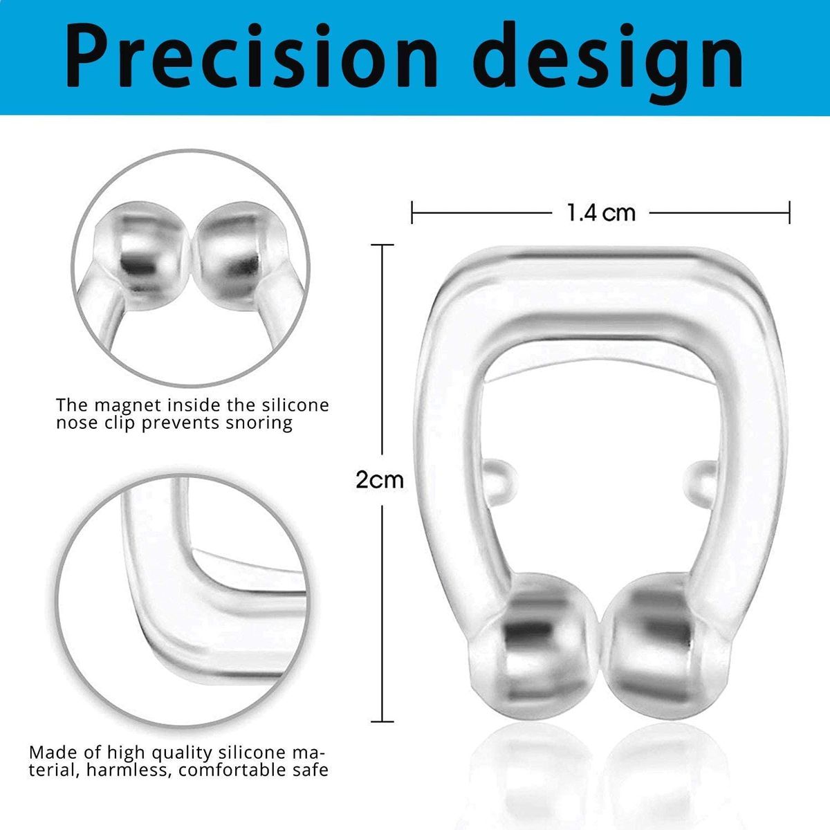 4Pcs Silicone Magnetic Stop Snoring Device Anti Snore Clip Professional Sleeping Aid Relieve Snore Latest Anti Snoring Devices