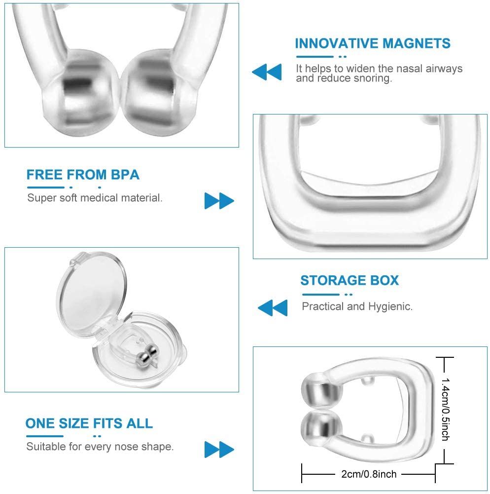 4Pcs Silicone Magnetic Stop Snoring Device Anti Snore Clip Professional Sleeping Aid Relieve Snore Latest Anti Snoring Devices