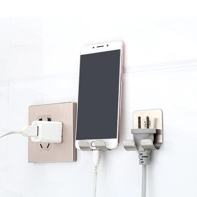 Power Plug Socket Hook Rack Holder Hanger Office Home Wall Decor