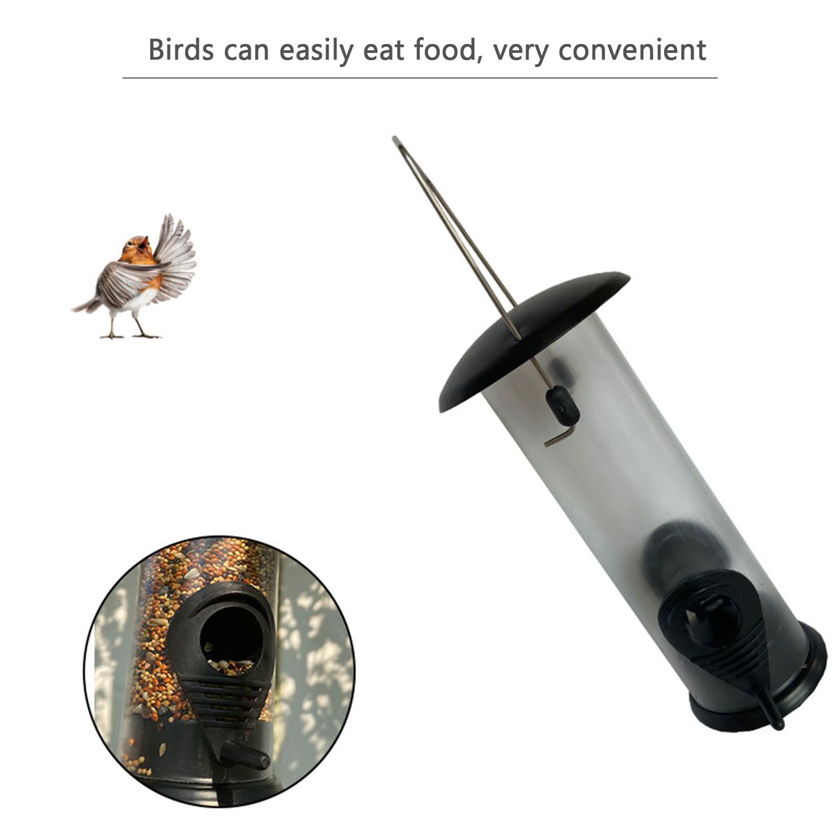 Bird Feeder Hanging Bird Feeder Tube Hanging Feeder 420ml