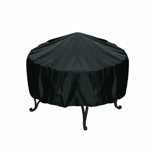 Waterproof Patio Fire Pit Cover Black UV Protector Grill BBQ Shelter Outdoor Garden BBQ Cover Canopy Furniture Covers(120*75cm)