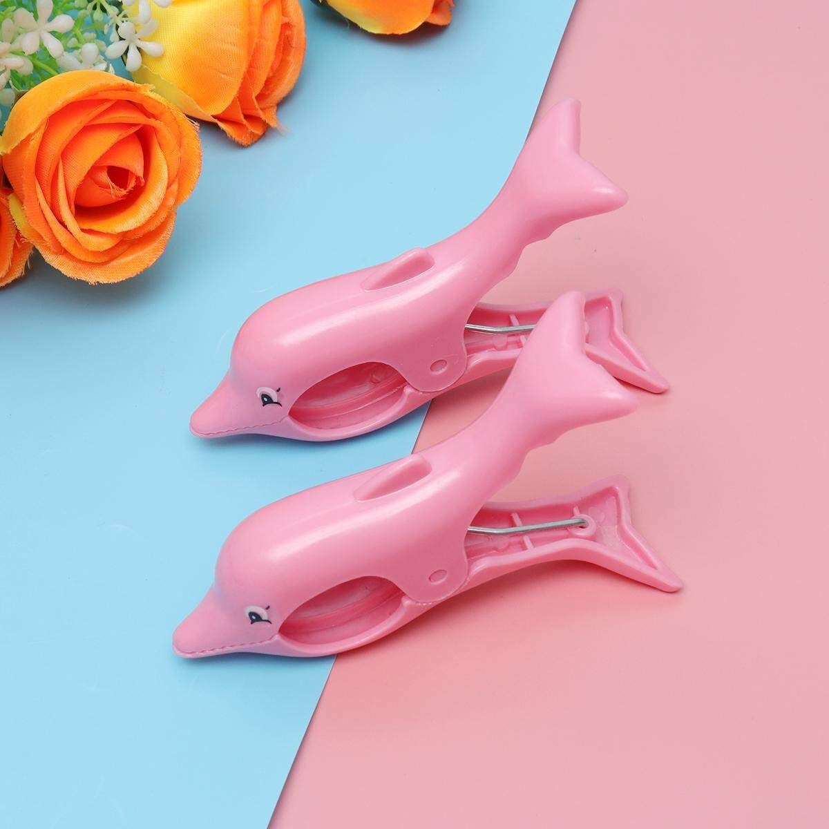 Fashion Cute Animal Sun Lounger Beach Towel Plastic Clips Sunbed Pegs Pool Towel Wind Clips Blush Pink